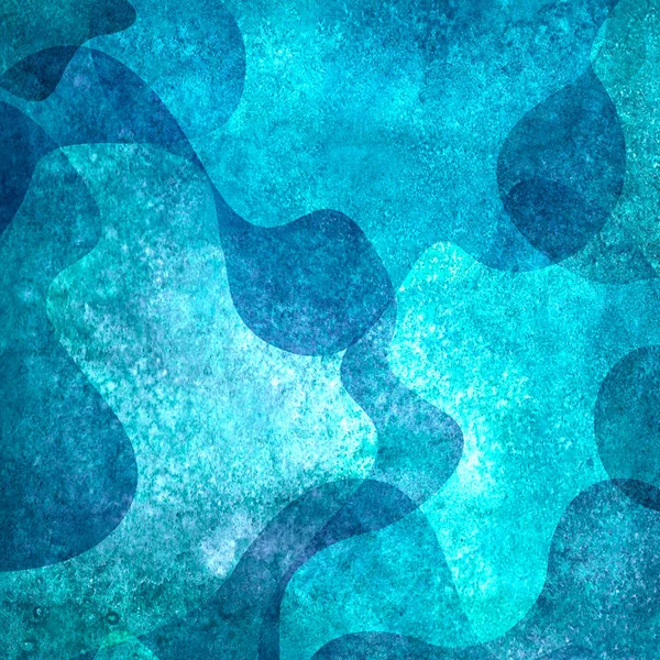 抽象水彩画の創造的な海の背景とカラフルなティールターコイズブルーのグランジ幾何学的な形 — ストック写真