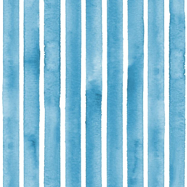 Watercolor teal blue stripes on white background. Turquoise and white striped seamless pattern — Stock Photo, Image