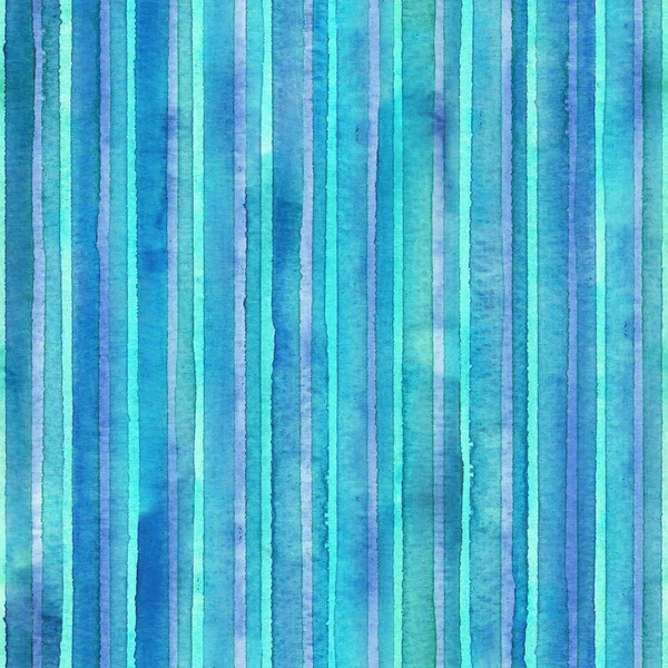 Акварельный бирюзовый голубой флот полосы фона. Цветной полосатый бесшовный узор — стоковое фото