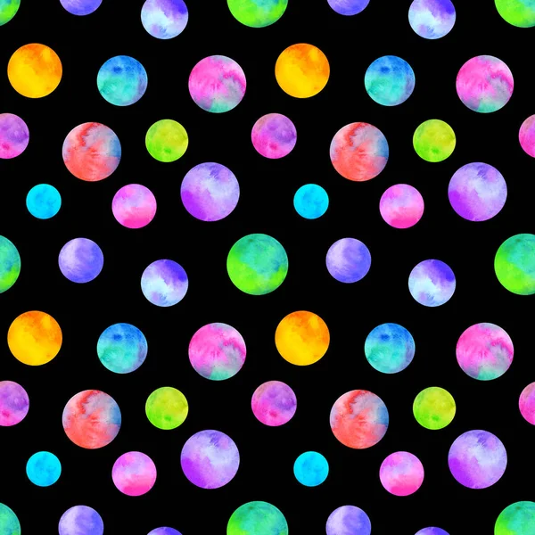 Polka Dot Padrão Sem Costura Aquarela Multi Colorido Fundo Aquarela — Fotografia de Stock