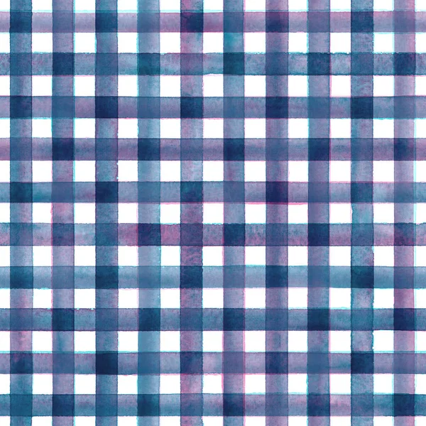 Striscia Acquerello Plaid Modello Senza Cuciture Colorate Strisce Blu Viola — Foto Stock