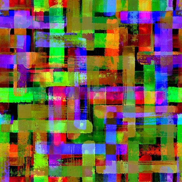 Současné Umění Vícebarevné Bezešvné Vzor Pozadí Abstraktní Grunge Kříž Geometrické — Stock fotografie