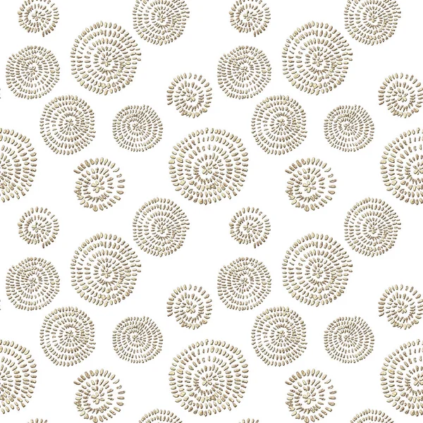 Naadloos Abstract Patroon Met Gouden Glinsterende Acrylverf Rond Spiraalvormige Cirkels — Stockfoto