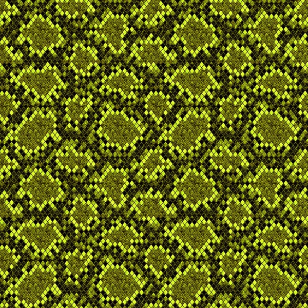 Snakeskin seamless pattern. Black and yellow green reptile repeating texture. Textured snake skin fashionable background. Fashion and stylish animal print for textile, fabric, wallpaper, wrapping.