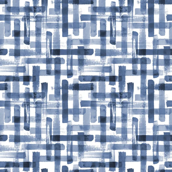 Abstract Grunge Cross Geometrische Vormen Hedendaagse Kunst Blauwe Kleur Naadloze — Stockfoto