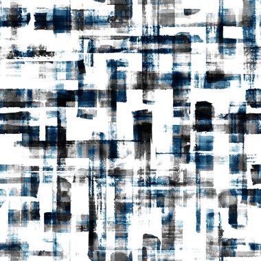 Soyut grunge çapraz geometrik şekiller çağdaş sanat çok renkli, kusursuz desenli arka plan. Suluboya el rengarenk fırça darbeleri dokuyu çizer. Tekstil, duvar kağıdı ve ambalaj için suluboya baskı