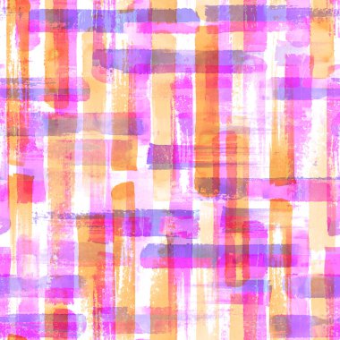 Soyut grunge çapraz geometrik şekiller çağdaş sanat çok renkli, kusursuz desenli arka plan. Suluboya el rengarenk fırça darbeleri dokuyu çizer. Tekstil, duvar kağıdı ve ambalaj için suluboya baskı