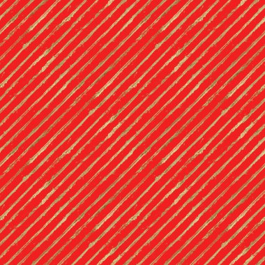 Soyut, pürüzsüz, altın parıltılı akrilik boyalı, kırmızı arka planda çapraz çizgiler. El çizimi parlak şerit dokusu. Tekstil, duvar kağıdı ve ambalaj kağıdı için çizgili baskı.