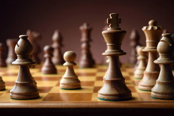 Chess Wooden Chessboard — Stock Photo, Image