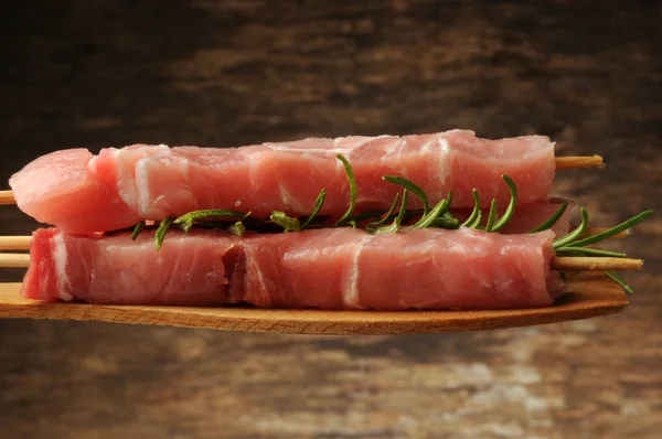 Arrosticini Não Cozidos Carne Ovino — Fotografia de Stock