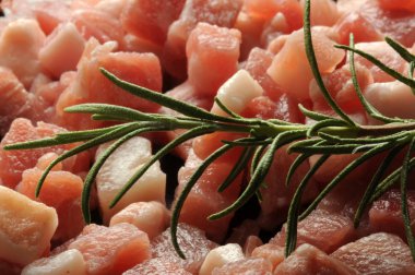 Pancetta küpleri makarna için baharat