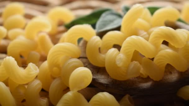 Cellentani Uncooked Italian Pasta — Stock Video