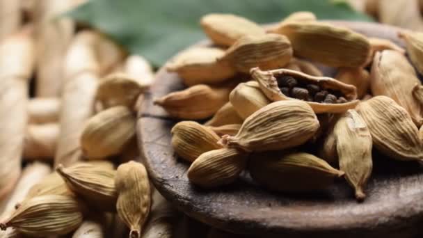 Sementes Cardamomo Vagem — Vídeo de Stock