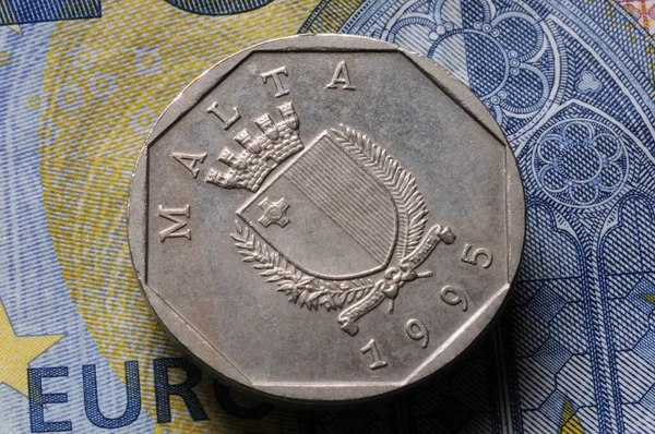 Libra Maltesa Billetes Euros — Foto de Stock