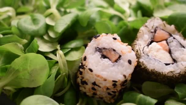 Rotolo California Con Insalata Mais — Video Stock