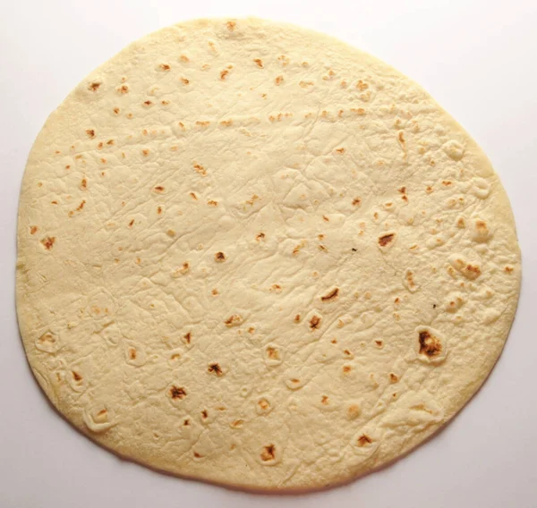 Piadina Romagnola Pada Latar Belakang Putih — Stok Foto