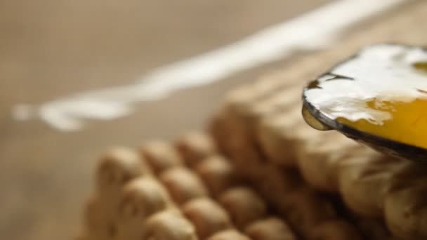 Close Pacote Biscoitos Para Café Manhã — Vídeo de Stock