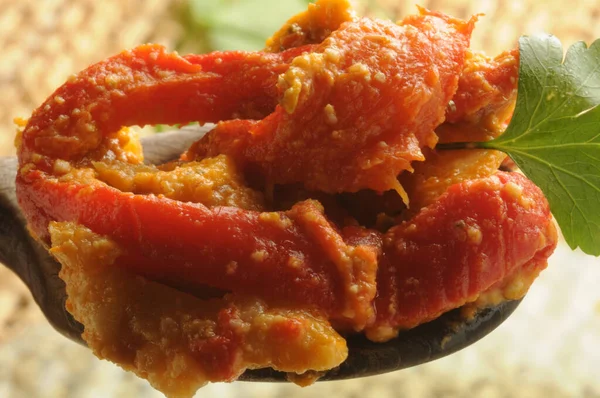 Ensalada Pimiento Rojo Con Mozzarella — Foto de Stock