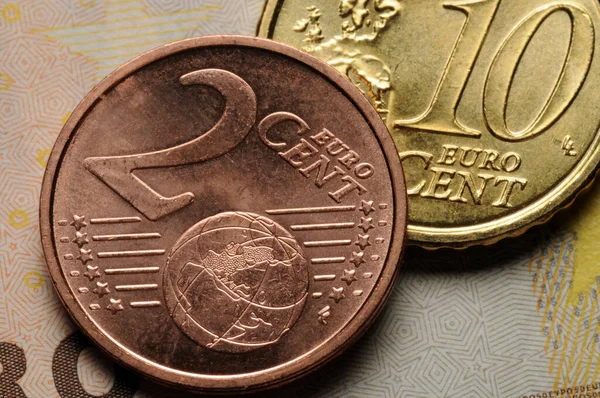 ユーロ硬貨を閉める — ストック写真