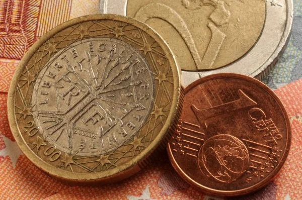 Euro Francés Billetes — Foto de Stock