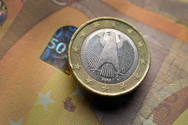 Primer Plano Del Euro Alemán — Foto de Stock