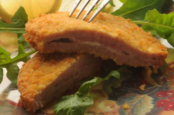 Schnitzel Cordon Bleu Como Sirve Eslovenia —  Fotos de Stock