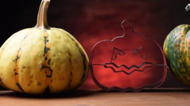 Dekoratif balkabaklarını kapat.