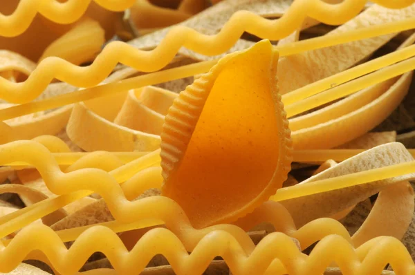 Close up on raw pasta