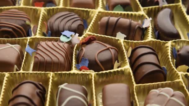 Box Chocolates Confetti — Stock Video