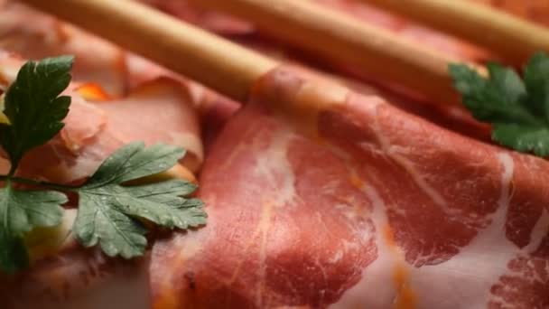 Salumi Misti Con Grissini — Video Stock