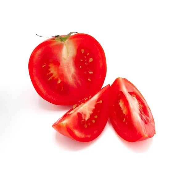 Fresh Sliced Tomato Isolated White Background — Stock Photo, Image