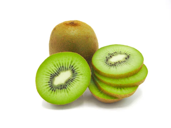 Scheibe Frische Saftige Köstliche Und Gesunde Kiwi Früchte Isoliert Auf — Stockfoto