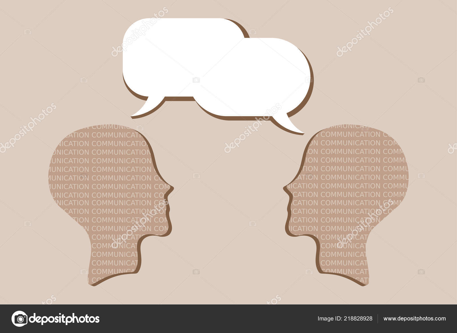 Image vectorielle Communication Interpersonnelle Deux Personnes  Communiquent Travers Des Bulles Vocales par ©Tacka - 218828928, image size:1600x1167