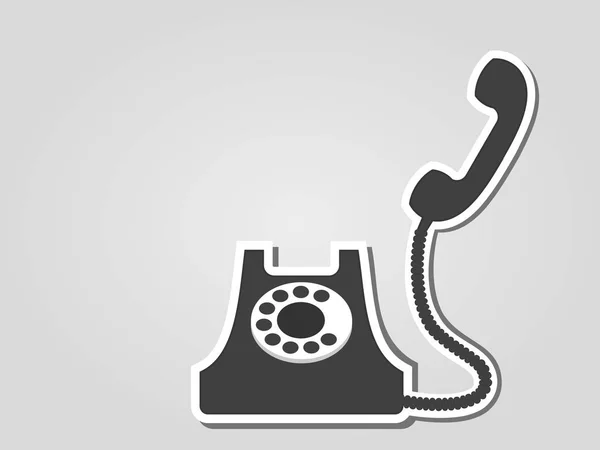 Retro Telefoon Grijze Achtergrond Telefoongesprek Concept Vectorillustratie Platte Sticker Stijl — Stockvector