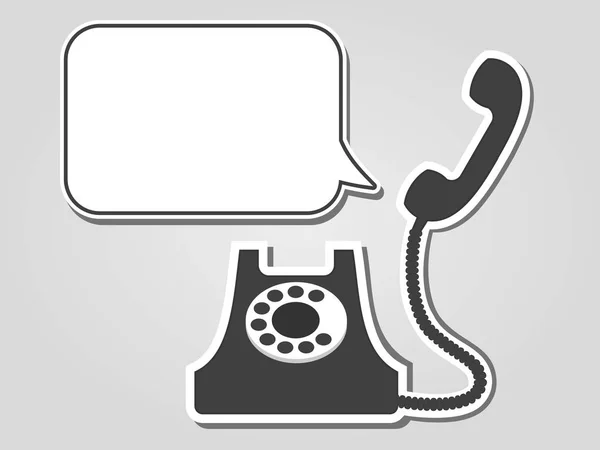 Teléfono Retro Con Burbuja Voz Vacía Fondo Gris Concepto Conversación — Archivo Imágenes Vectoriales