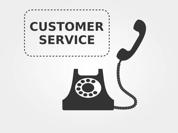 Концепция Обслуживания Клиентов Иконка Старинного Телефона Текстом Обслуживания Клиентов Векторная — стоковый вектор