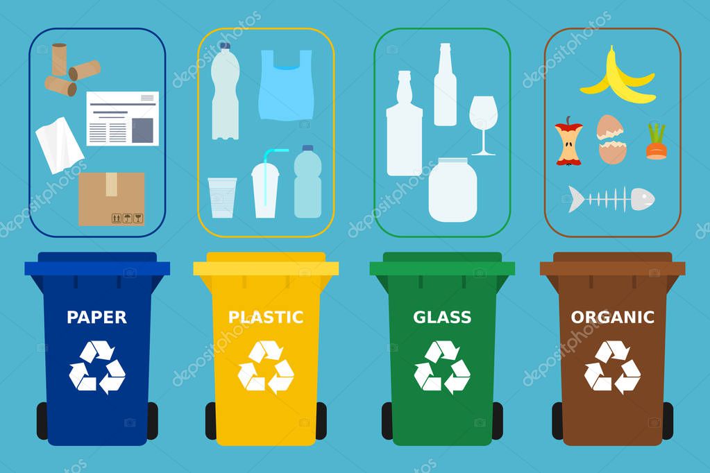 Colores de los depositos de reciclaje sales