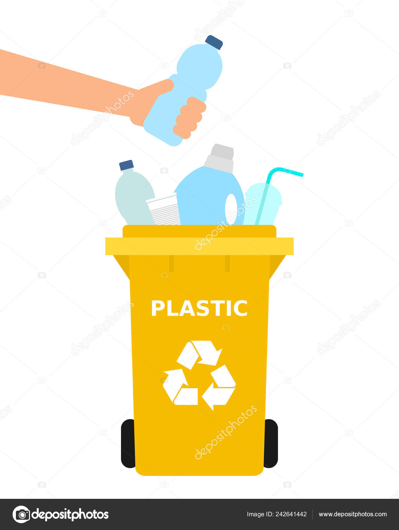 Hand Throwing Plastic Bottle Recycle 