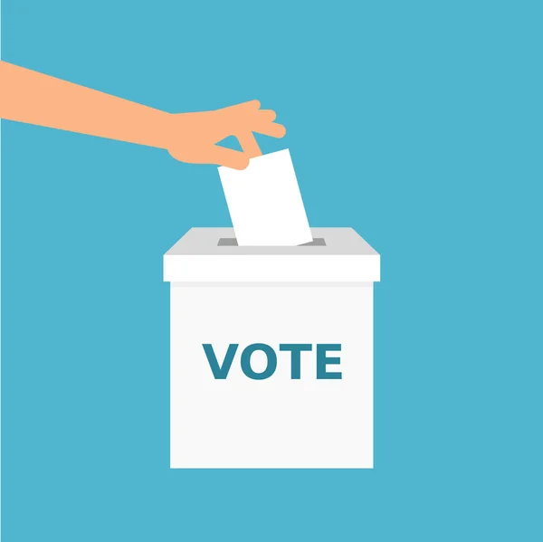 Χέρι Βάζοντας Ψηφοδέλτιο Στην Κάλπη Μήνυμα Ψηφοφορία Εκλογές Δημοκρατία Συμμετοχή — Διανυσματικό Αρχείο
