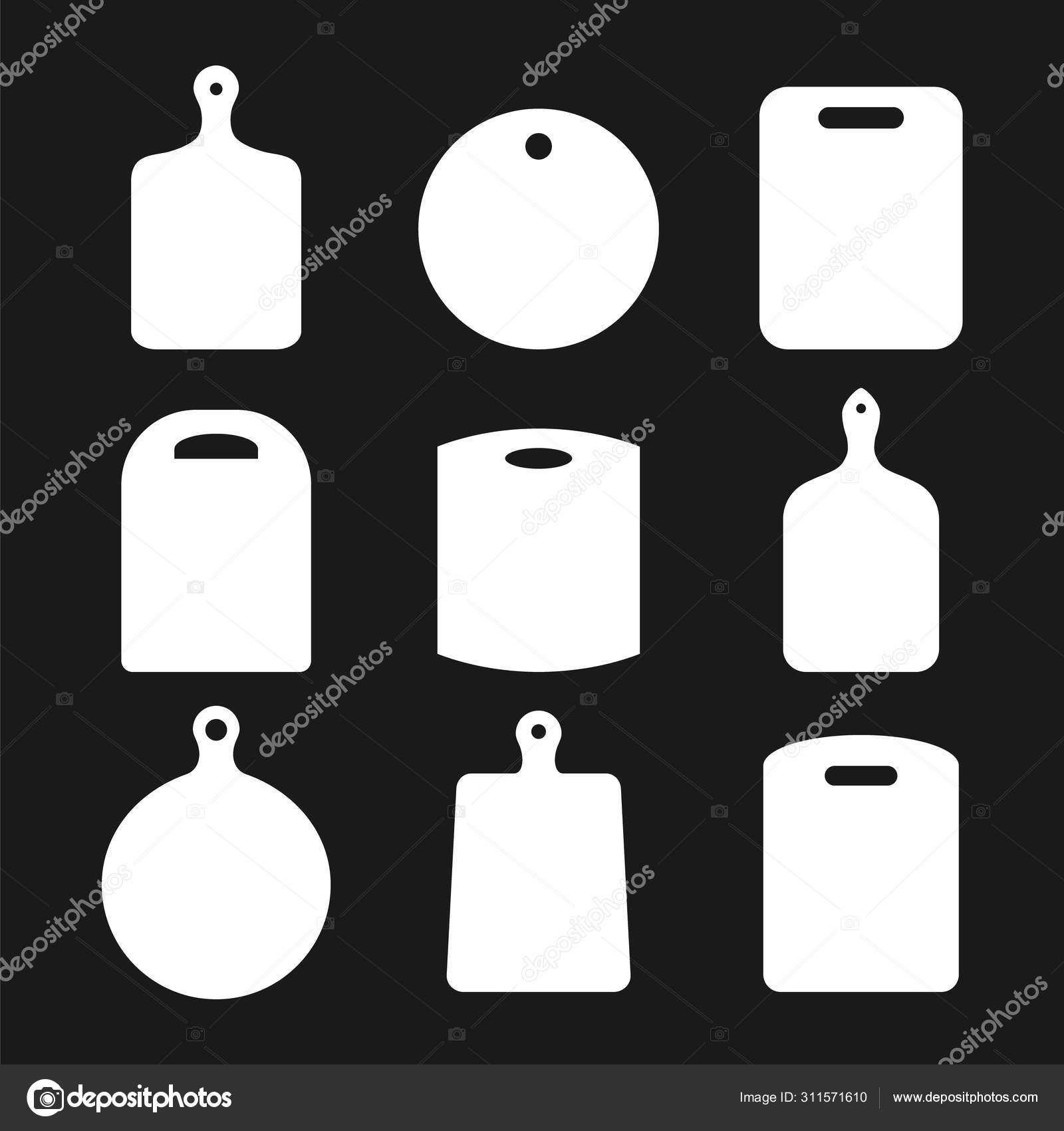 Wood Cutting Boards Set Black Background Empty White Kitchen Board ...