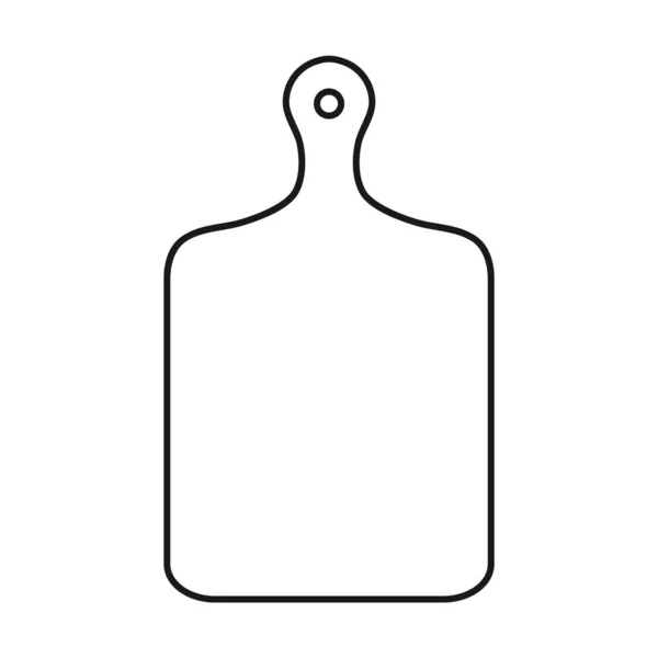 Obrys Ikony Cięcia Deski Białym Tle Liniowy Symbol Tablicy Kuchennej — Wektor stockowy
