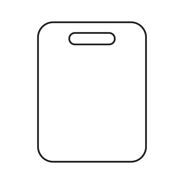 Cutting Board Outline Icon White Background Rectangular Kitchen Board Line — ストックベクタ