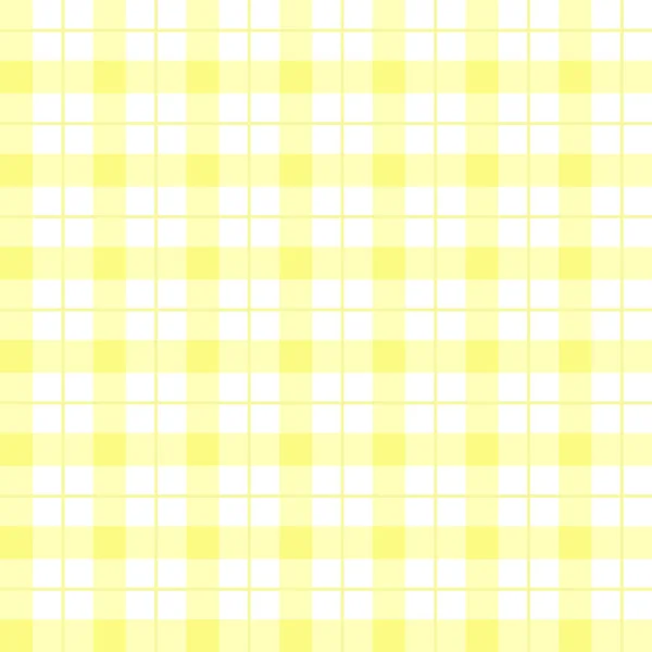 Yellow White Plaid Texture Yellow Checkered Seamless Pattern Picnic Yellow — ストックベクタ