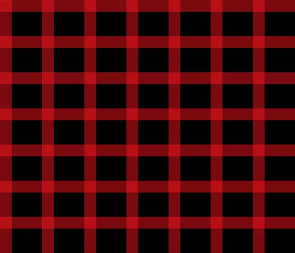 Red Black Tartan Texture Buffalo Plaid Checkered Seamless Pattern Lumberjack — Stock Vector