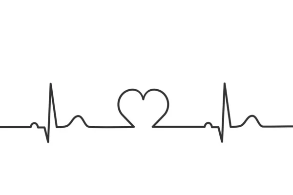 Frecuencia Pulso Ritmo Cardíaco Línea Latidos Del Corazón Electrocardiograma Normal — Archivo Imágenes Vectoriales