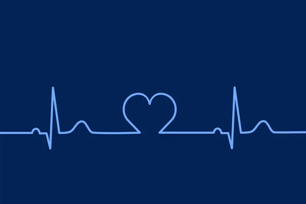 Pulse Rate Heart Rhythm Heartbeat Line Normal Electrocardiogram Ekg Ecg — Stock Vector