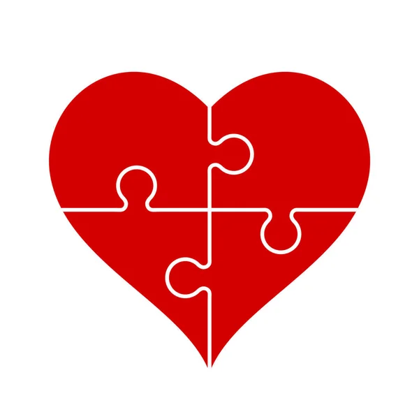 Κόκκινο Σχήμα Παζλ Καρδιά Υγιής Καρδιά Ιατρική Αντίληψη Κάρτα Του — Διανυσματικό Αρχείο