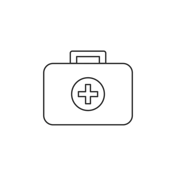 Elsősegély Csomag Ikon Orvosi Táska Orvosi Kereszttel Otthoni Orvosi Felszerelés — Stock Vector