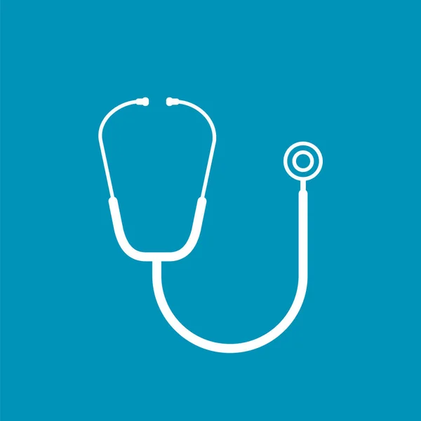 Weißes Stethoskop Auf Blauem Hintergrund Gesundheitswesen Und Medizinisches Konzept Medizinisches — Stockvektor