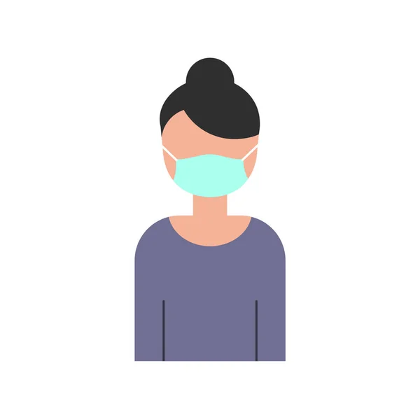 Donna Affari Con Una Maschera Protettiva Prevenzione Del Coronavirus Sicurezza — Vettoriale Stock